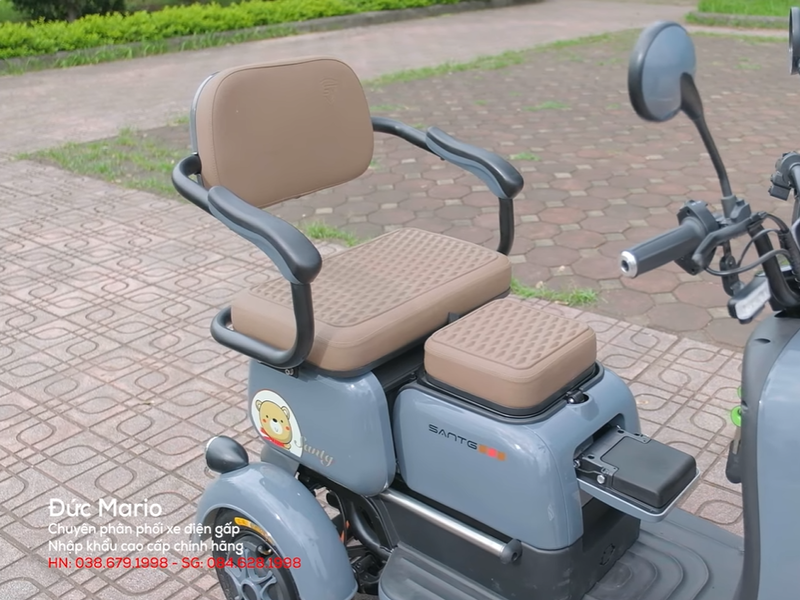 Xe điện 3 bánh giá tốt Santong M9 có yên ghế cao cấp